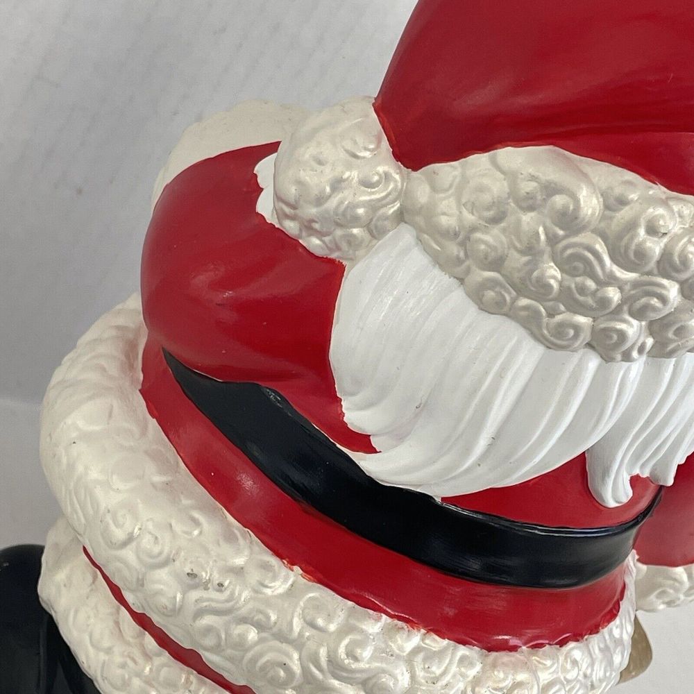 Vintage 13” Santa Claus Saint Nick Ceramic Mold Santa Winking Holding A Lantern - Picture 9 of 14